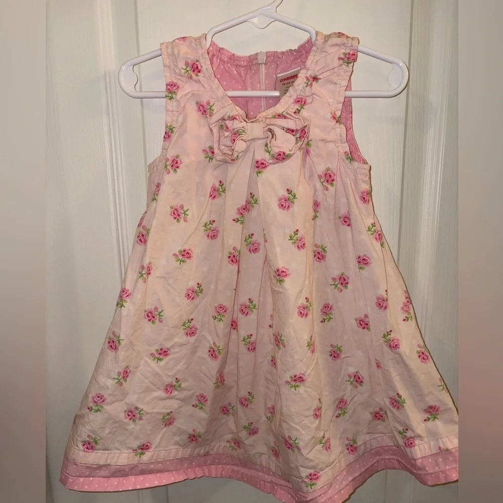 Gymboree Pink Floral Bow A-Line Dress